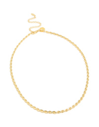 Waterproof Gold Plated Stainless Steel Teardrop Chain Link Necklace - link has visual effect only