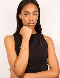 Waterproof Gold Plated Stainless Steel Stretch Watch Link Bracelet - link has visual effect only