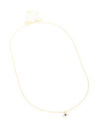 Gold Plated Brass Cubic Zirconia Pave Evil Eye Necklace - link has visual effect only