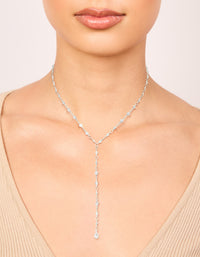 Silver Plated Cubic Zirconia Circle Detail Y-Necklace - link has visual effect only