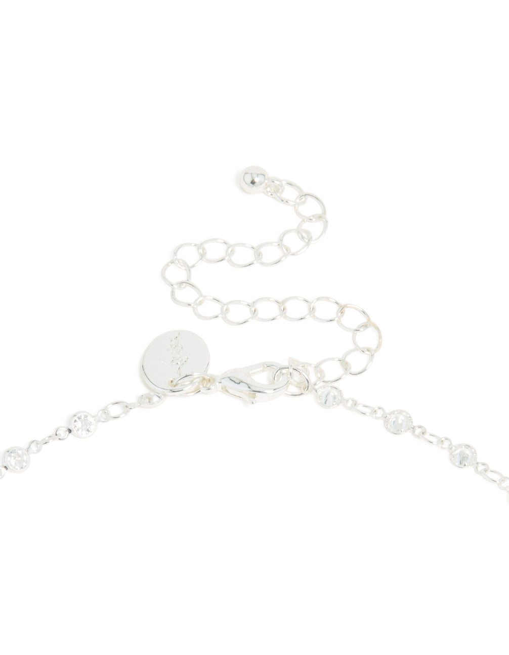 Silver Plated Cubic Zirconia Circle Detail Y-Necklace