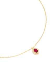 Gold Plated Brass Ruby Cubic Zirconia July Birthstone Necklace - link has visual effect only