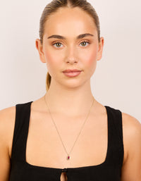 Gold Plated Brass Ruby Cubic Zirconia July Birthstone Necklace - link has visual effect only