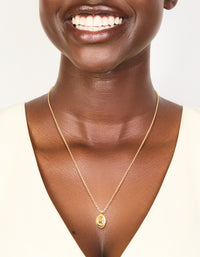Gold Plated Brass Citrine November Birthstone Necklace - link has visual effect only