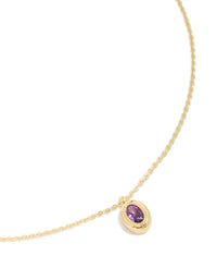 Gold Plated Brass Light Amethyst Cubic Zirconia June Birthstone Necklace - link has visual effect only
