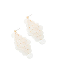White Genuine Shell Waterfall Drop Earrings - link has visual effect only
