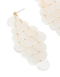 White Genuine Shell Waterfall Drop Earrings - link has visual effect only