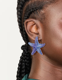 Blue Diamante Starfish Stud Earrings - link has visual effect only
