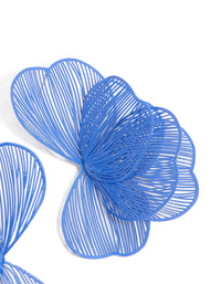 Dark Blue Coated Metal Wire Petal Stud Earrings - link has visual effect only