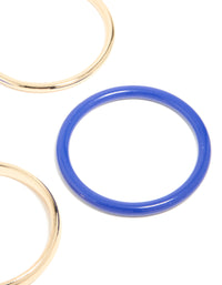 Gold & Dark Blue Bangles 4-Pack - link has visual effect only