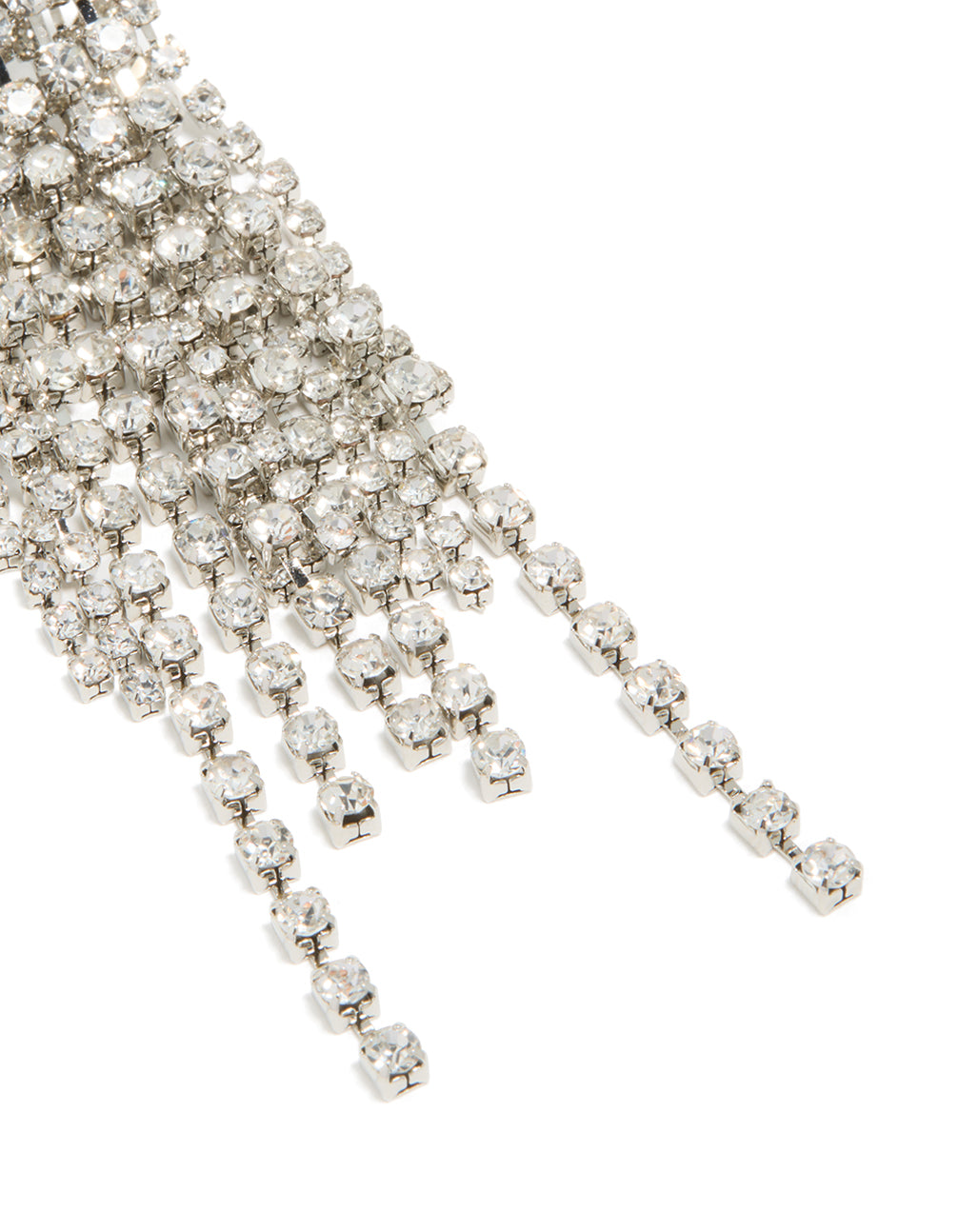 Silver Diamante Dazzle Tassel Drop Earrings