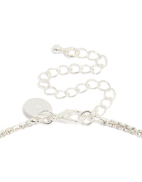 Silver Multi Diamante Necklace & Drop Earrings Set - link has visual effect only
