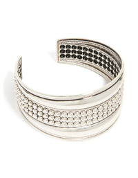 Silver Large Textured Boho Wrist Cuff - link has visual effect only