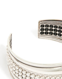 Silver Large Textured Boho Wrist Cuff - link has visual effect only