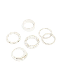 Silver Smooth & Chain Rings 6-Pack - link has visual effect only