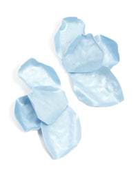 Light Blue Coated Metal Flower Petal Drop Earrings - link has visual effect only