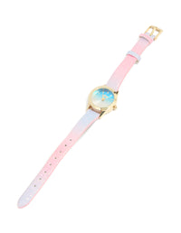 Kids Pink & Purple Ombre PU Leather Cat Mini Watch - link has visual effect only