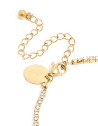 Waterproof Gold Plated Stainless Steel Letter K Tennis Bracelet - link has visual effect only