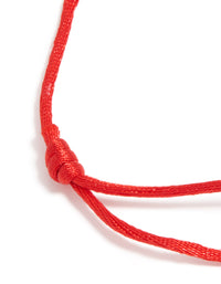 Waterproof Gold Plated Stainless Steel & Red Cord Adjustable Bracelet - link has visual effect only