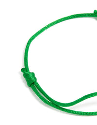 Waterproof Gold Plated Stainless Steel & Green Cord Adjustable Bracelet - link has visual effect only