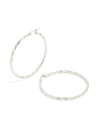 Surgical Steel Textured Hoop Earrings 40 MM - link has visual effect only