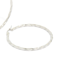 Surgical Steel Textured Hoop Earrings 40 MM - link has visual effect only