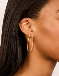 Gold Plated Surgical Steel Fine Hoop Earrings 50 MM - link has visual effect only