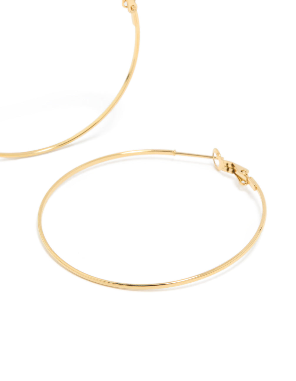 Gold Plated Surgical Steel Fine Hoop Earrings 50 MM