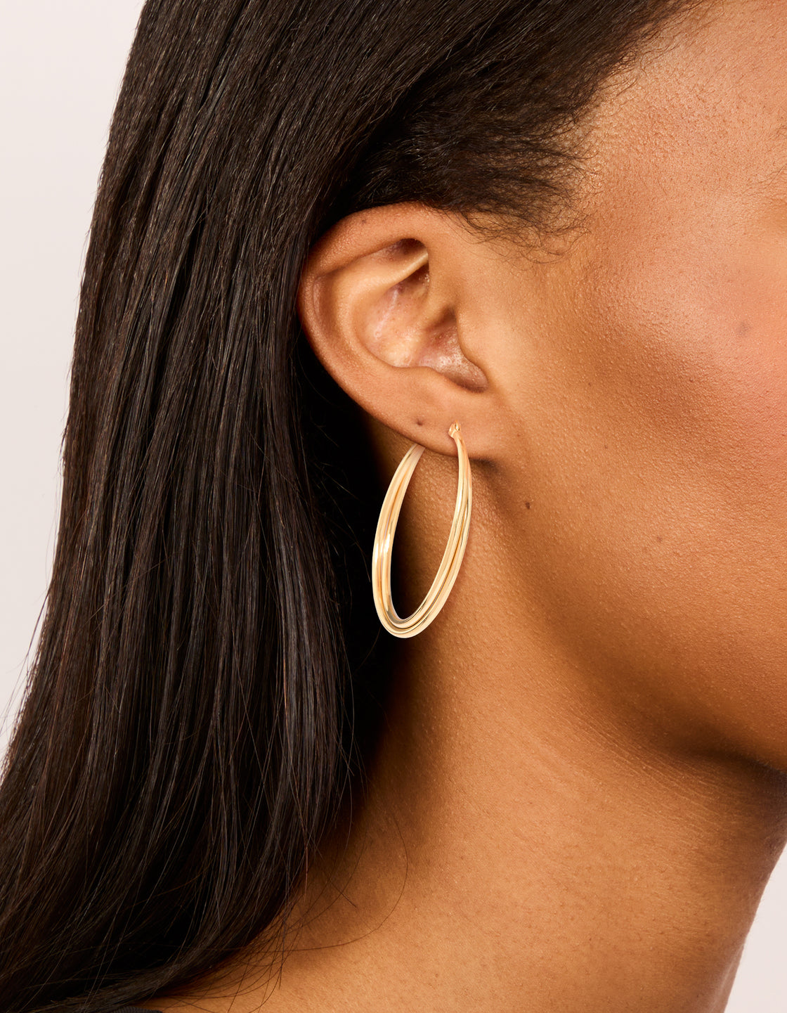 Gold Plated Surgical Steel  Crossover Hoop Earrings 40 MM
