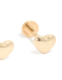 Gold Plated Titanium Heart Flat Back Studs - link has visual effect only