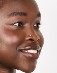 Titanium Cubic Zirconia Threadless Flat Back Nose Studs - link has visual effect only