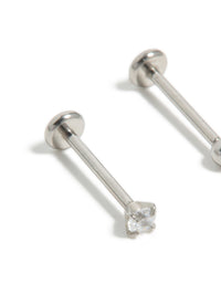 Titanium Cubic Zirconia Threadless Flat Back Nose Studs - link has visual effect only