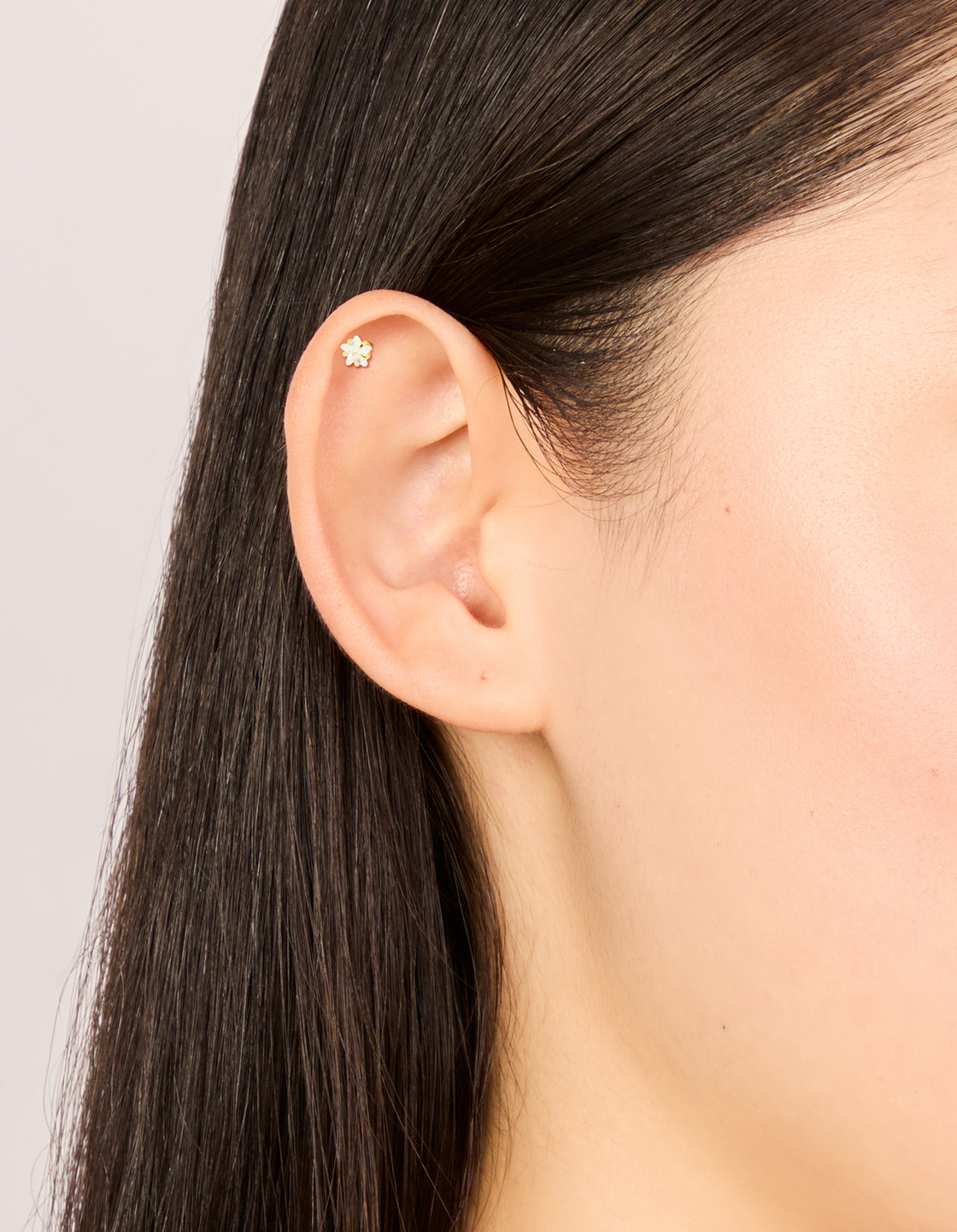 Gold Plated Surgical Steel  Cubic Zirconia Star Flat Back Studs