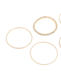 Gold Diamante & Shiny Bangles 5-Pack - link has visual effect only