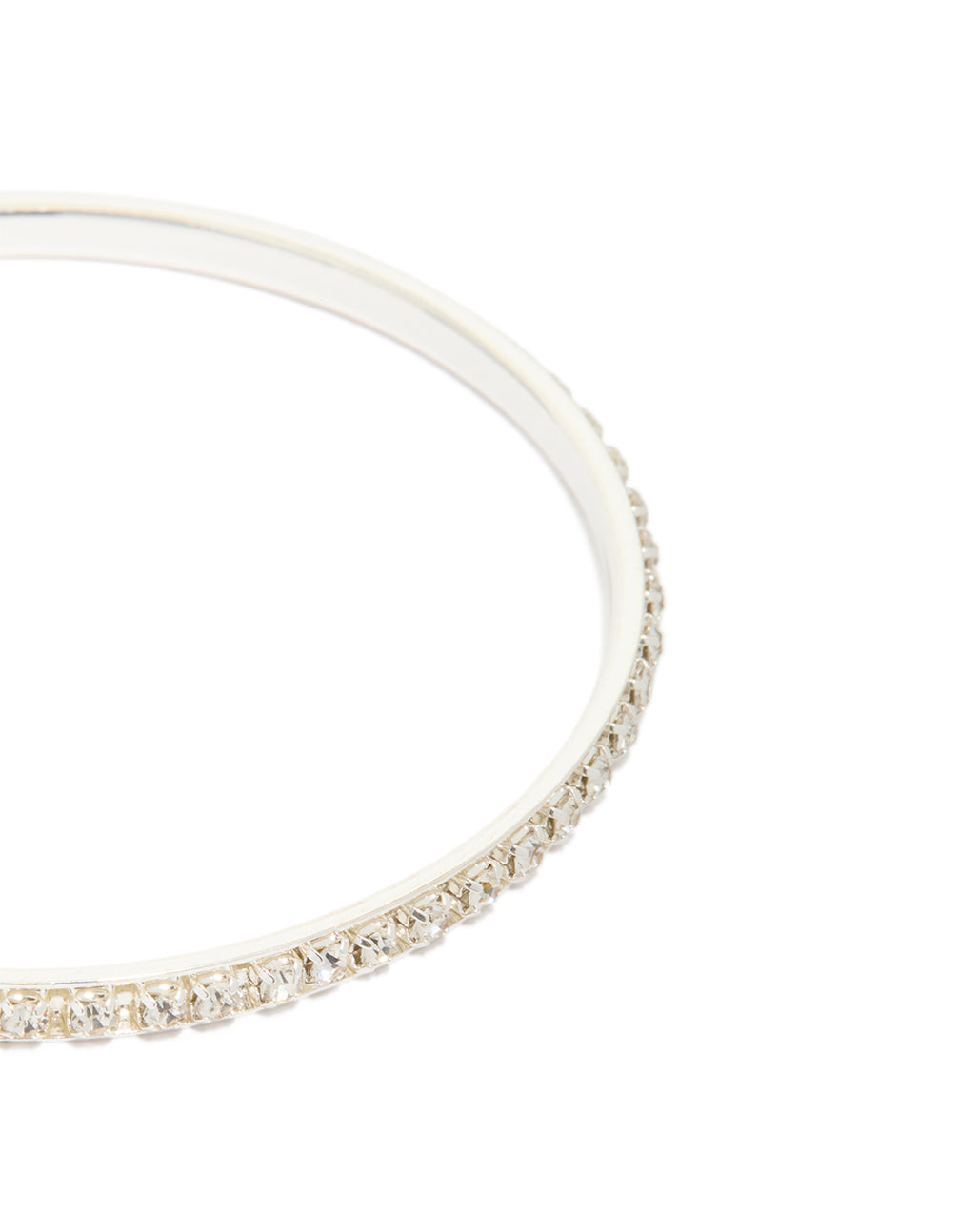 Silver Diamante Cup Chain Bangles 3-Pack