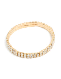 Gold Diamante Layered Stretch Bracelet - link has visual effect only