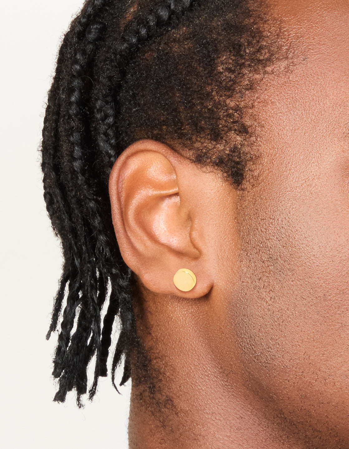 Mens Waterproof Mixed Plated Stainless Steel  Flat Stud Earrings 3-Pack