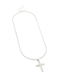 Mens Waterproof Detailed Cross Pendant Necklace - link has visual effect only