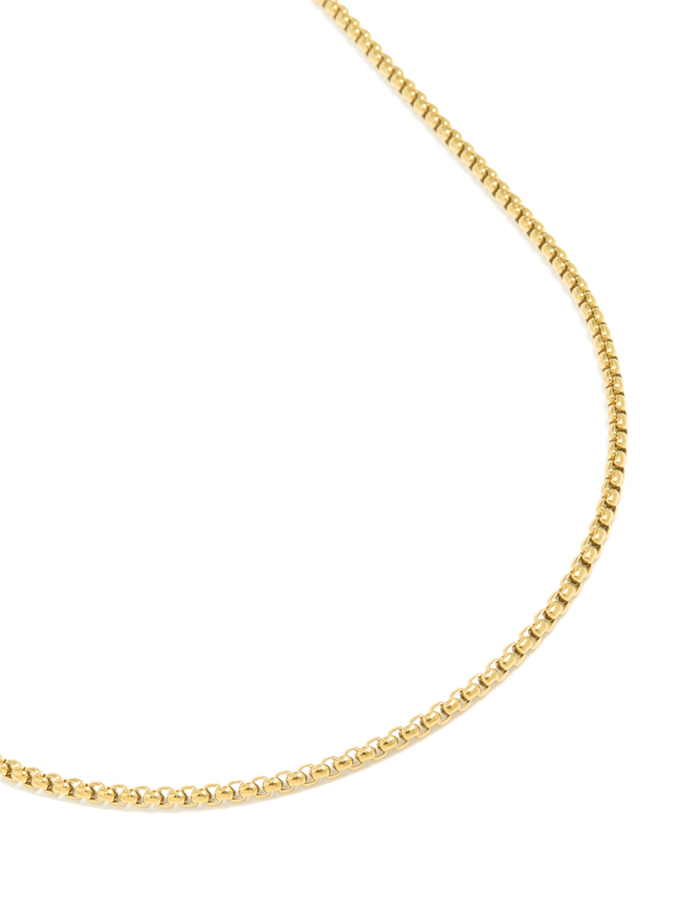 Mens Waterproof Gold Plated  Stainless Steel Mini Box Chain Necklace