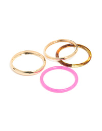 Gold & Pink Acrylic Bangles 4-Pack - link has visual effect only