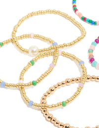 Multicoloured  Beaded Stretch Bracelets 9-Pack - link has visual effect only