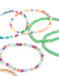 Multicoloured  Beaded Stretch Bracelets 9-Pack - link has visual effect only