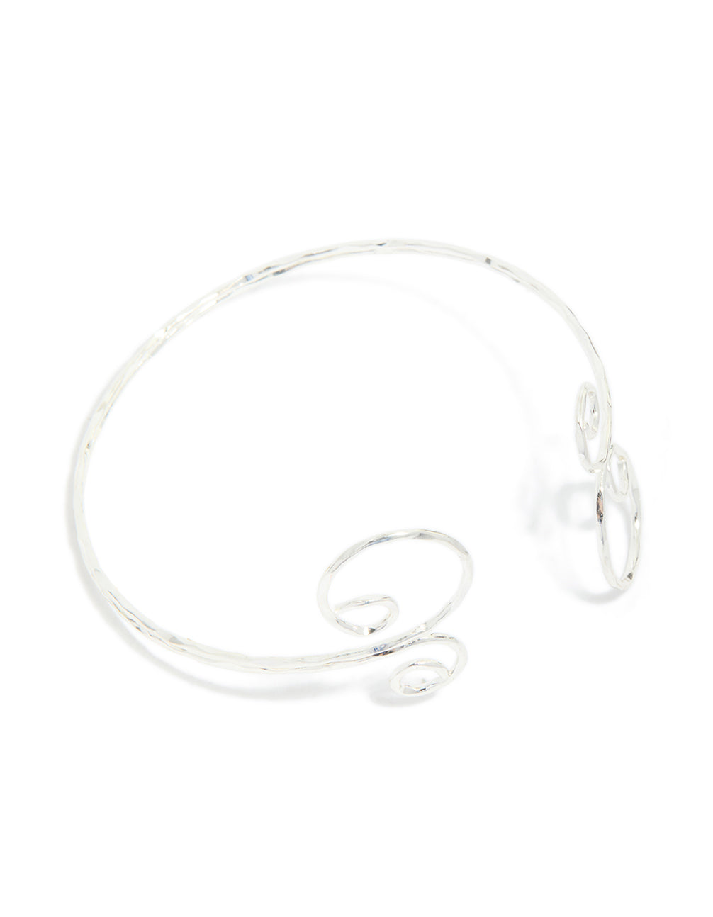 Silver Open Swirl Arm Cuff