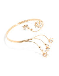 Gold Diamante Small Flowers Arm Cuff - link has visual effect only