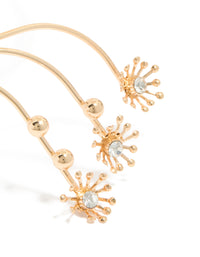 Gold Diamante Small Flowers Arm Cuff - link has visual effect only