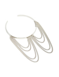 Silver Diamante Chains Drop Arm Cuff - link has visual effect only