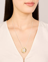 Mixed Metal Plated Organic Shape Pendant Necklace - link has visual effect only