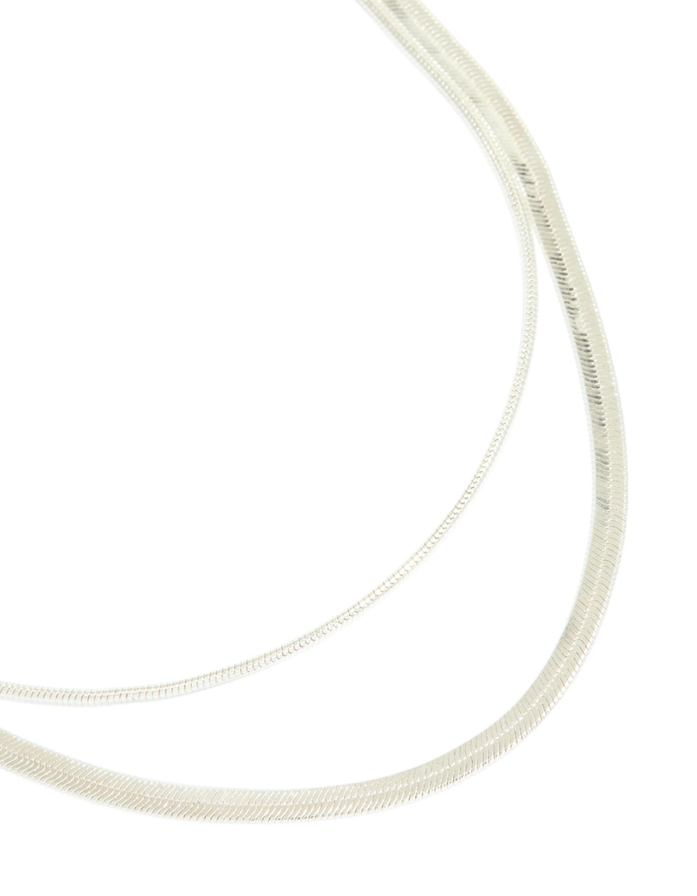 Silver Plated Snake Chain Layered Necklace