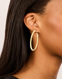 Gold Plated Thick Hoop Earrings - link has visual effect only