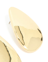Gold Plated Organic Teardrop Statement Earrings - link has visual effect only